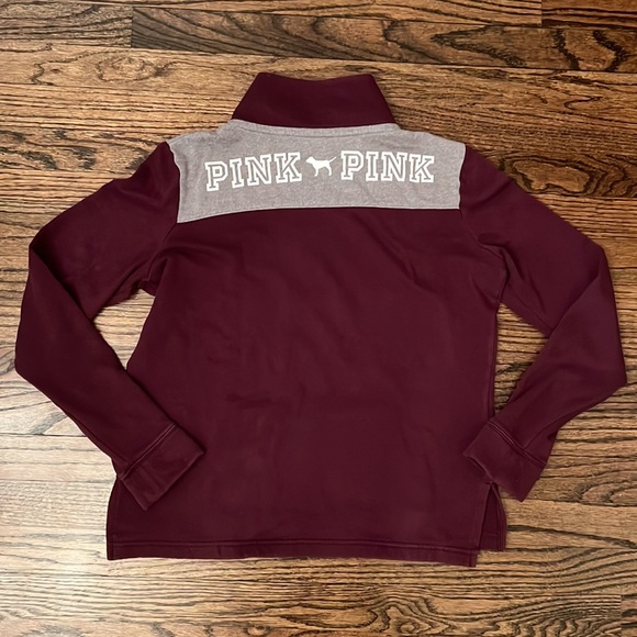 PINK Maroon Quarter Zip Sweatshirt - Picture 3 of 3